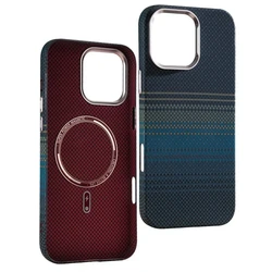 Carbon Fiber Texture Relief MagSafe Phone Case For iPhone 17 12 13 14 15 16 Pro Max Magnetic Wireless Charging Shockproof Cover