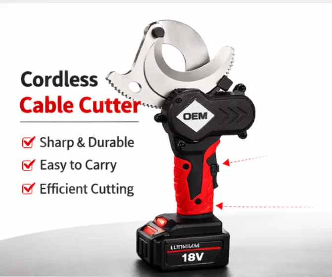 EMS-50 Lithium-Ion Ratchet Cable Cutter | for 1240mm² & 400mm² Solid Wire Pliers Gear Type Wire Scissors for Co/AL Cable