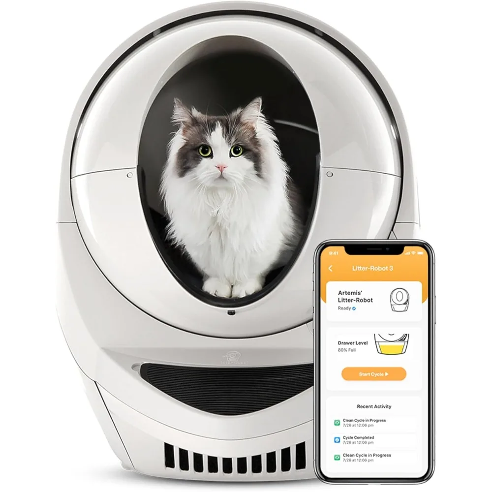 Automatic Self-Cleaning Cat Litter Box, Helps Reduce Litter Box Odors,  Automatic Cat Litter Box