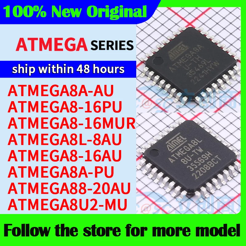 

ATMEGA8A-AU ATMEGA8-16MUR ATMEGA8L-8AU ATMEGA8-16AU ATMEGA8A-PU ATMEGA88-20AU ATMEGA8U2-MU In stock 48 hours ship