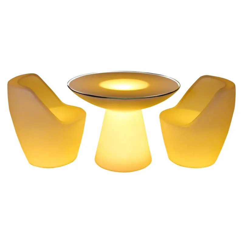Furniture dining table tea table seven color-changing luminous table and chairs