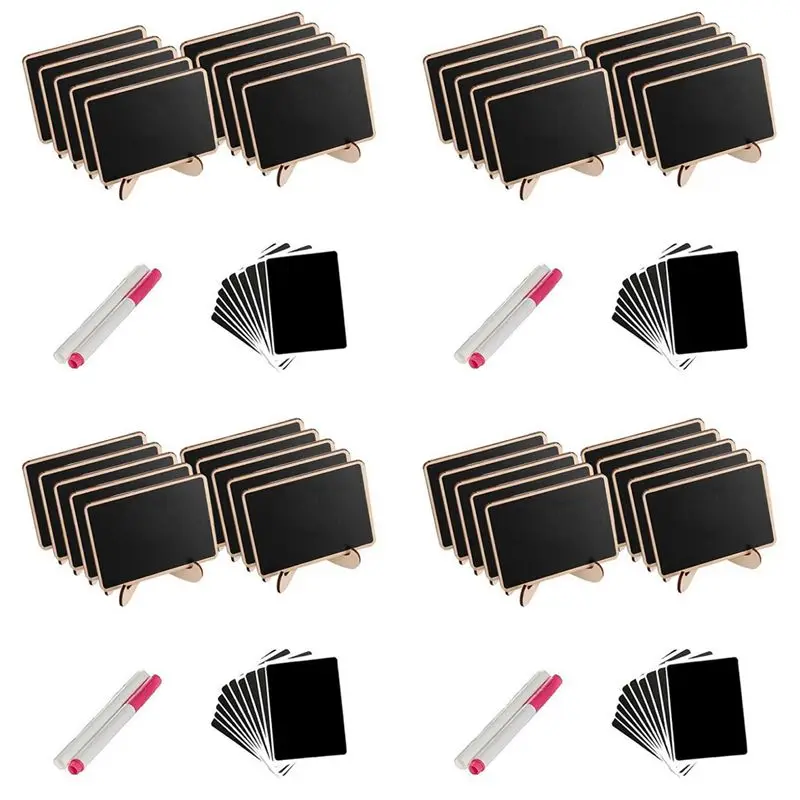 علامات ملصقات السبورة الصغيرة YSS، 40 عبوة من حامل الحامل المؤطر سبورة خشبية لعلامات طعام البوفيه وبطاقات مكان الزفاف #1