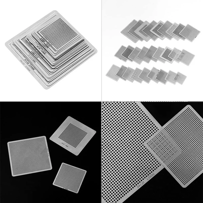 27Pcs Universal Direct BGA Heating Stencil Reballing Support Stencil Holder Template Heated Fixture For SMT SMD Chips