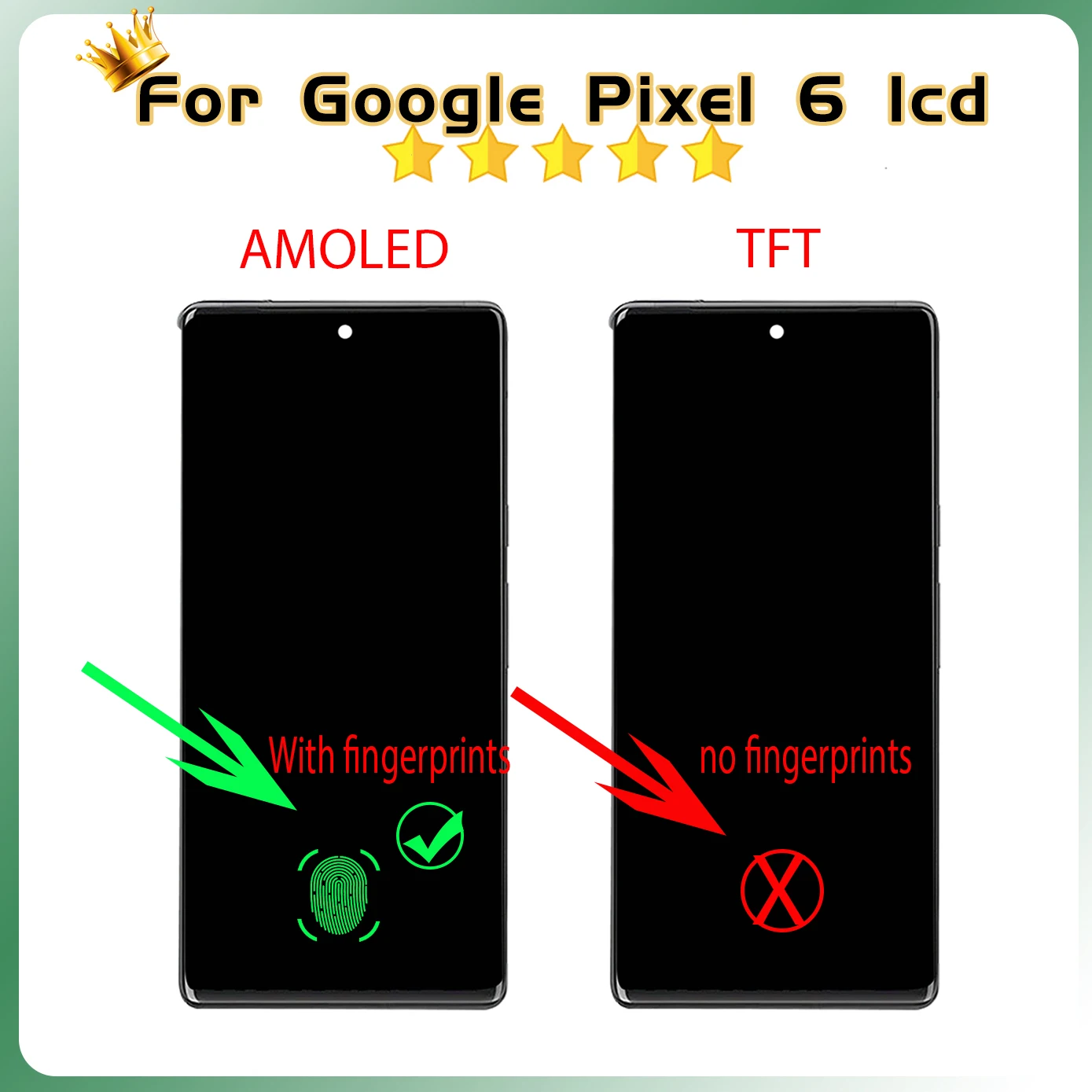 AAA Quality AMOLED For Pixel6 GB7N6 G9S9B16 LCD With Frame For Google Pixel 6 Display Touch Screen Digitizer Assembly Replacemen