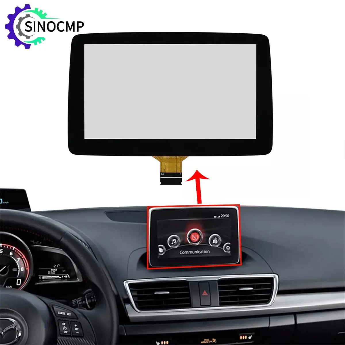 

7" Glass Touch Screen Digitizer Panel TM070RDZ38 for Mazda 3 CX-3 MX-5 Radio Navigation 2014-19 BHP1611J0D K40005A29F ND1F611J0