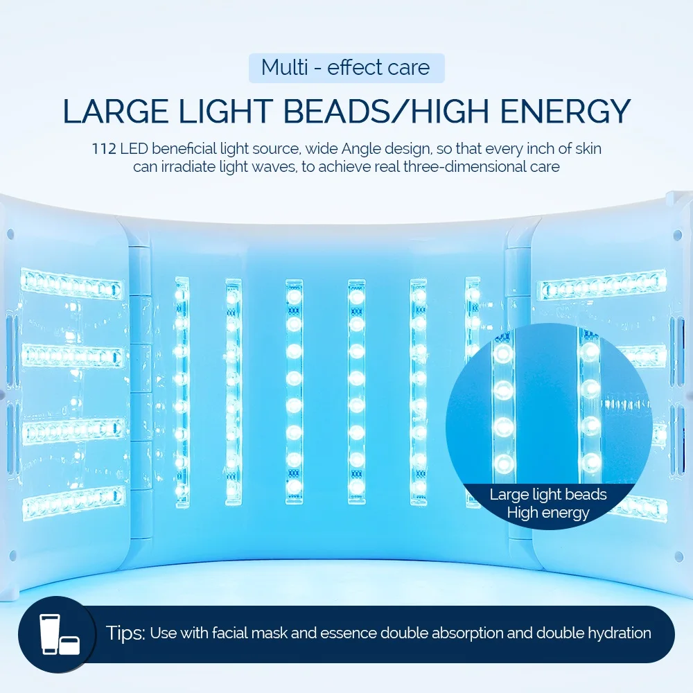 Novo 7 cores led pdt fotodinâmica beleza máscara luz fóton terapia rosto corpo spa máquina anti rugas pele apertar rejuvenescimento