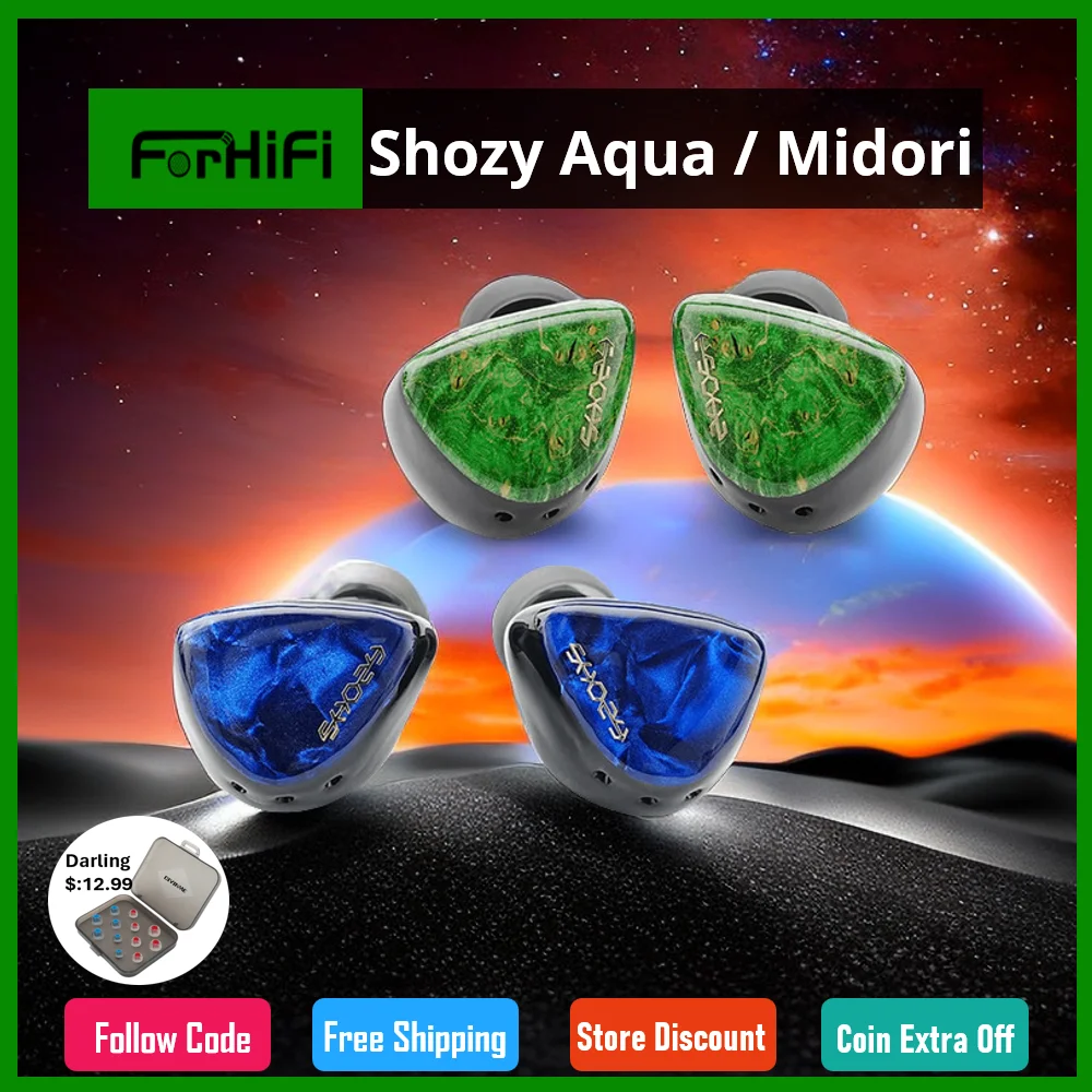 Shozy P10 Aqua / Midori In Ear Monitor Earphone HiFI Planar-DD Composite ACG 0.78 2pin Wired Earbuds