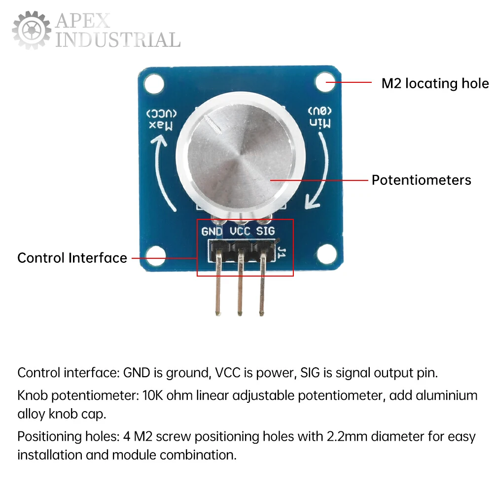 DC 3-5.5V Rotation Angle Sensor Module Knob Switch Adjustable Volume And Light Resistance Potentiometer Switch For Arduino