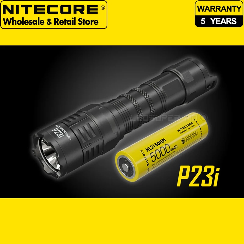 

3000 Lumens Nitecore P23i Long Range 21700 Tactical Flashlight with 5000mAh Li-ion Battery
