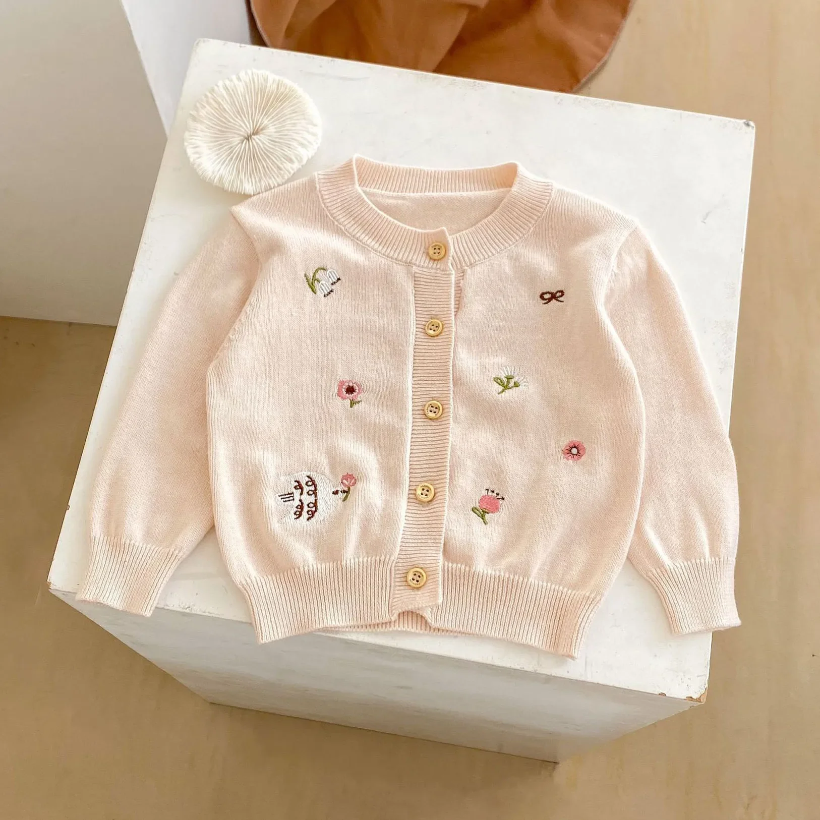 0-3T Newborn Kid Baby Girl Winter Clothes Flower Baby Girl Sweater Cardigan Elegant New Born Floral Knitwear Outfit