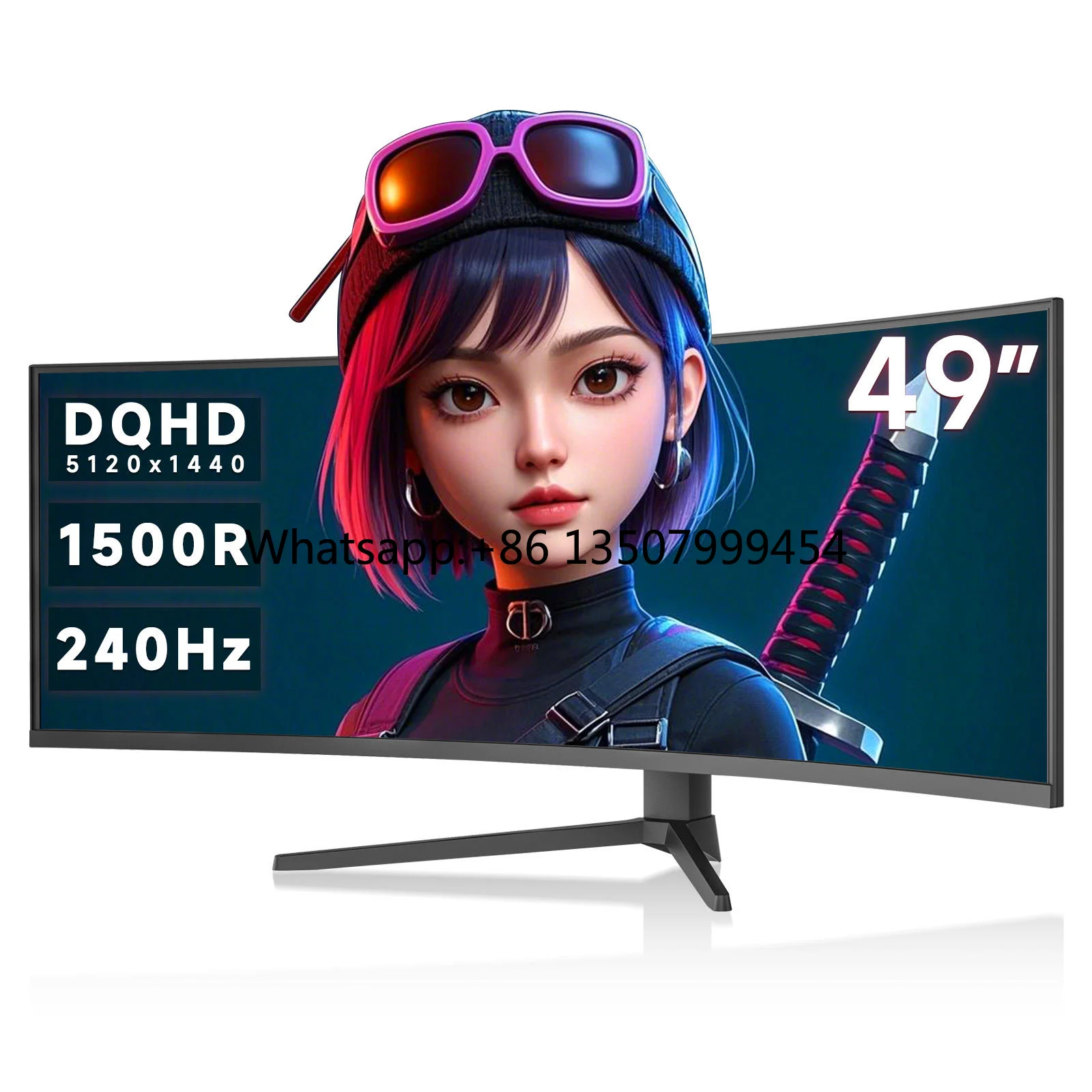 49 Inch 5K 5120*1440 Curved Gaming Monitor 165Hz 100%sRGB Ultra-Wide LCD/LED Screen for PC/Console