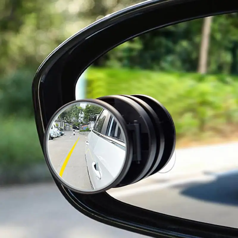 

2Pcs 360 Degree Adjustable Blind Spot Mirror Car Auxiliary Rearview Convex Mirror Round Frame Wide Angle Mirrors for Car Reverse