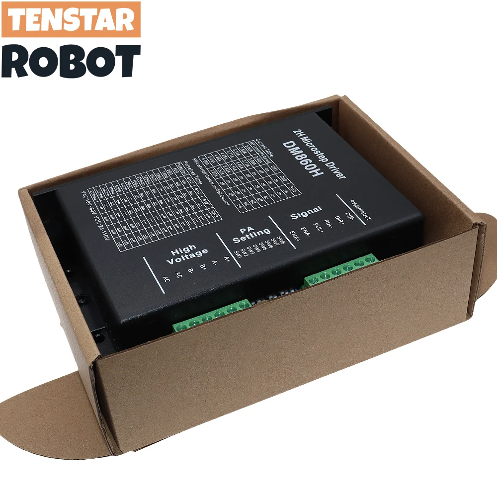 Módulo de acionamento do motor deslizante, Microstep Drive Suit para Nema34, DM860H, 0-200kHz, AC 18-80V ou DC 24-110V, 2 A-7.2A, 2H