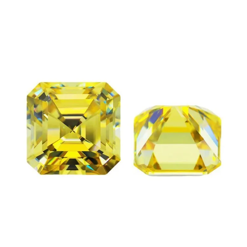 

Asscher Cut Lemon Color Loose Moissanites Diamonds 1.0~5.0 ct Excellent Gems Stone Under Undefined Pass Tester