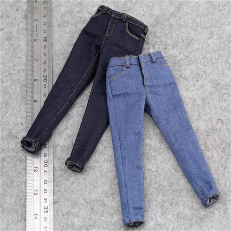 

1/6 Male Female Soldier Trend Leggings Jeans Classic Slim Fit Version 1.0 Model Toy For 12'' Action Figure Body In Stock