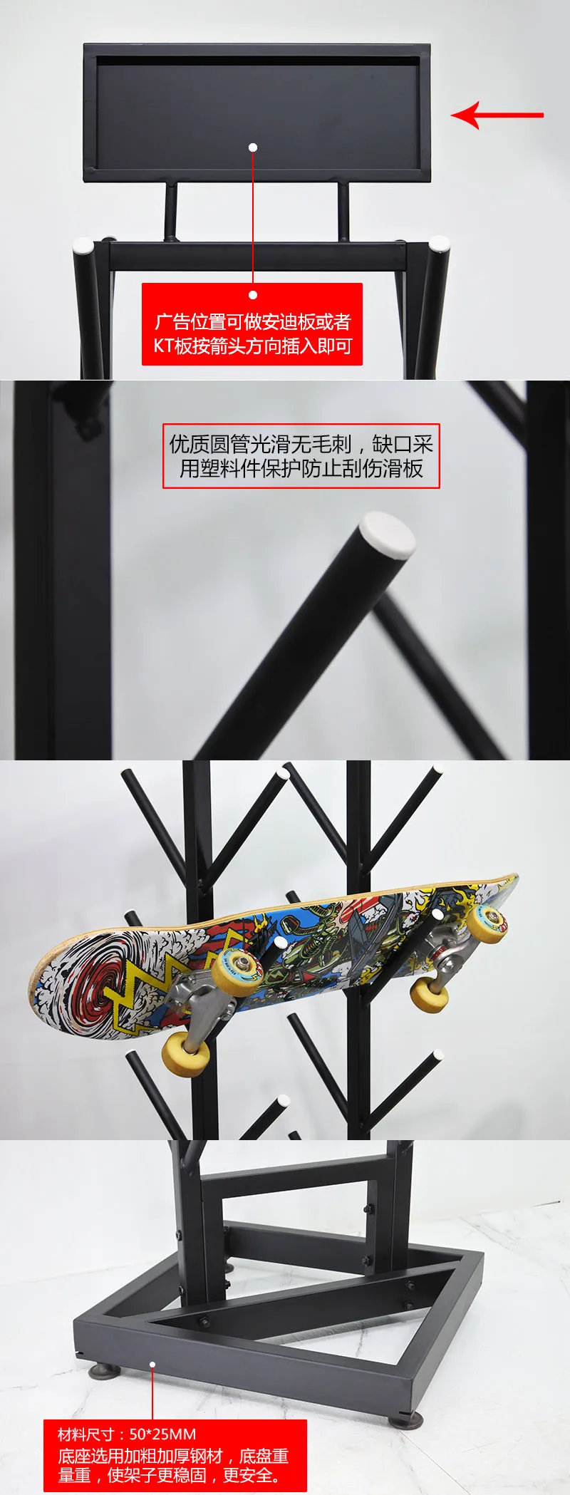 Best Ice Skate Board Rack Surfboard Bike Wall Rack Wood Surfboard Bicycle Rack Customized Skate Display Stand