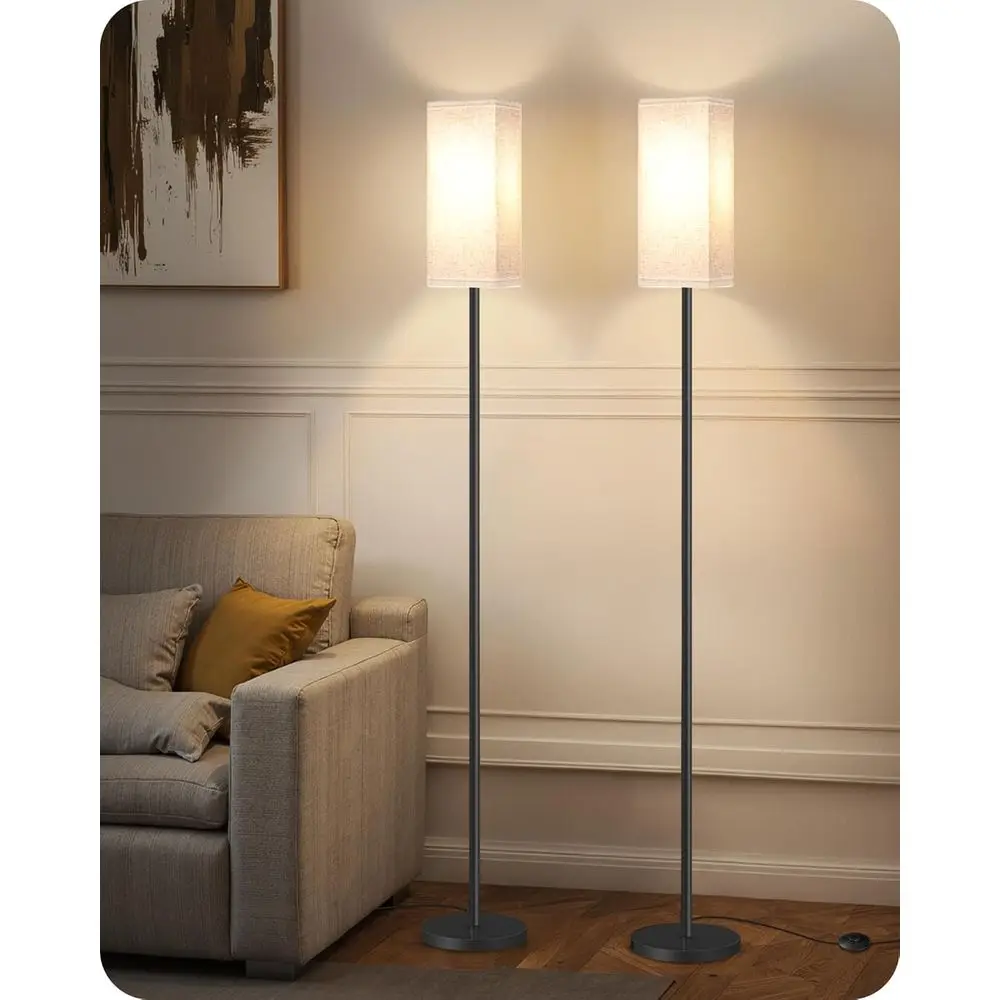 

Набор из 2 напольных ламп GOEBLESON для гостиной, высокие торшеры с выключателями на пульте управления, лампочки в комплект не входят, 64,6 дюйма, для гостиной.