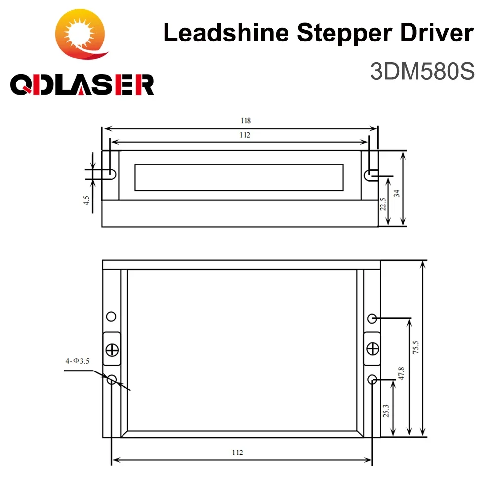 レーザー切断および彫刻機用のqdlaser leadshineステッピングモータードライバー、3相、18-50vdc、1.0から8.0aへのアップグレード、co2、3dm580