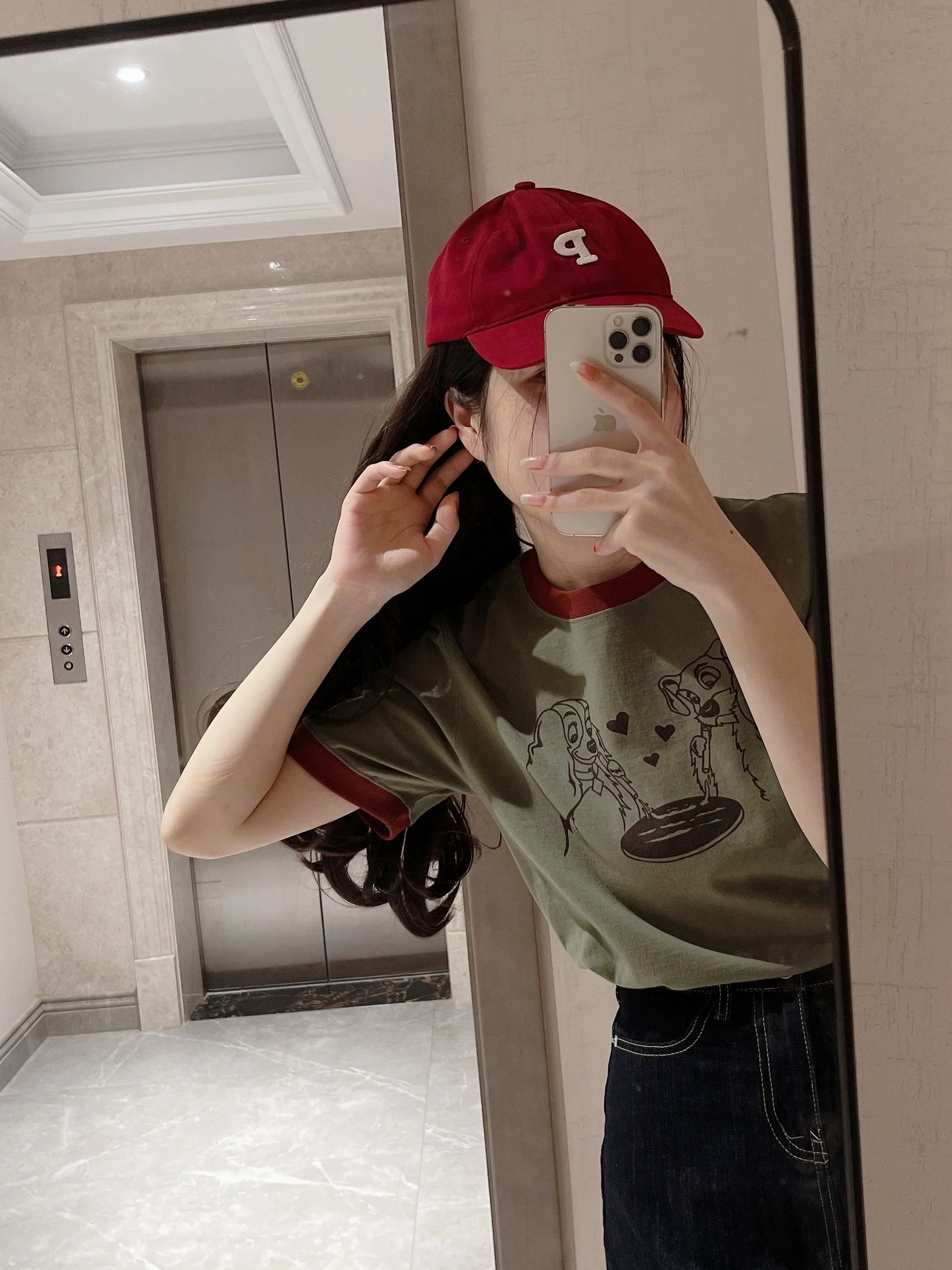 

Retro Japanese Sle ort Sve T-irt Women Summer Loose Chic Hong Kong Design Sensation Vintage oulder Length Top