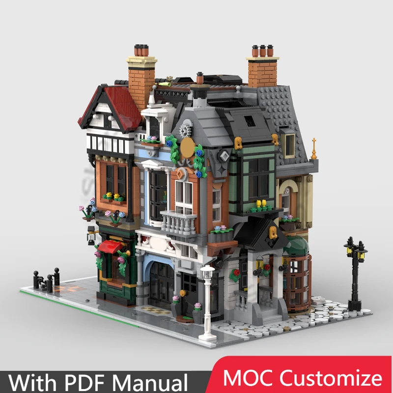 

4709 PCS Construction Baker Street-Corner MOC Customize Modular Building Block Design Creative Design DIY Boy Toy Birthday Gift