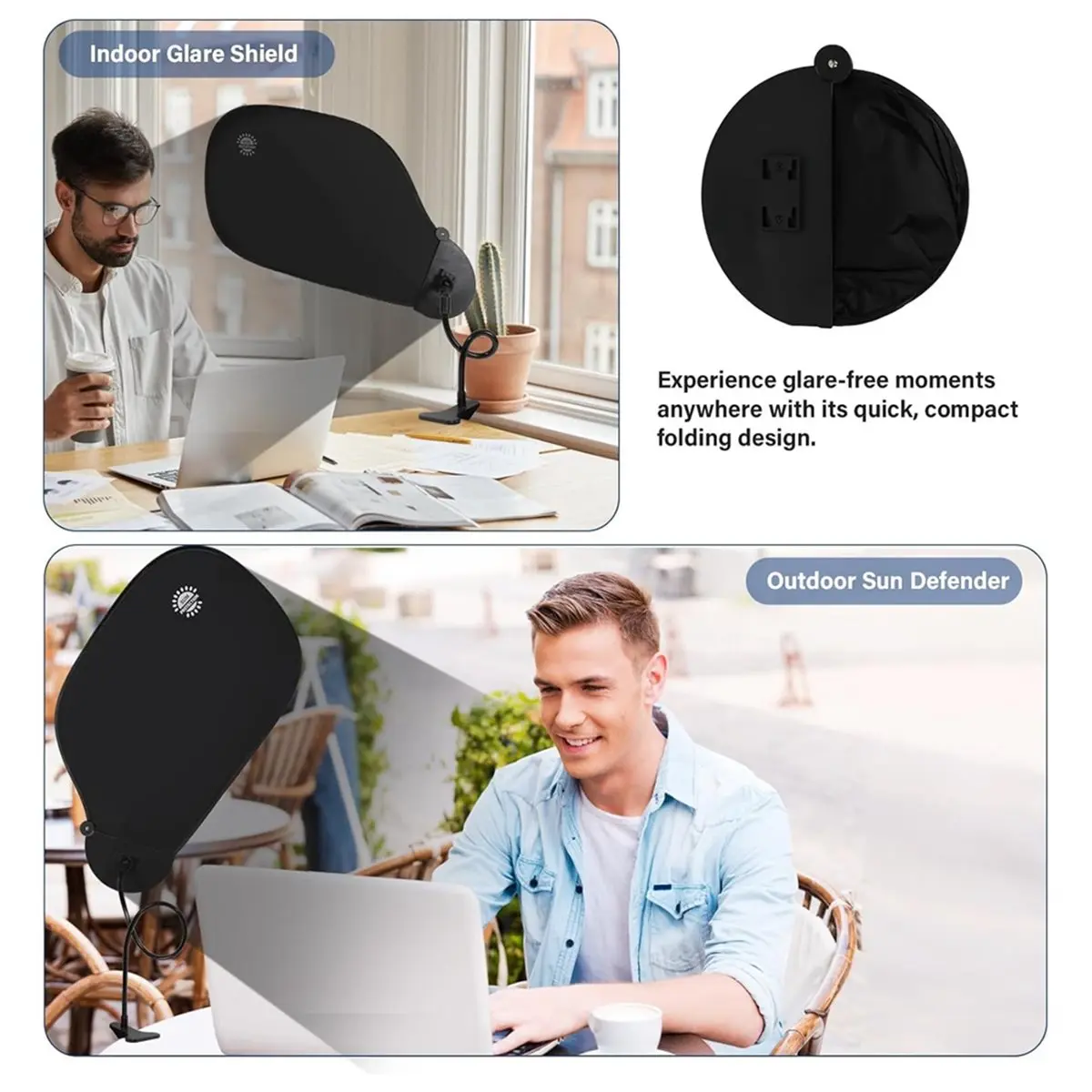 Adjustable Cubicle Shade for Laptops - Enhances Privacy, Reduces Glare, for Office and Outdoor Use