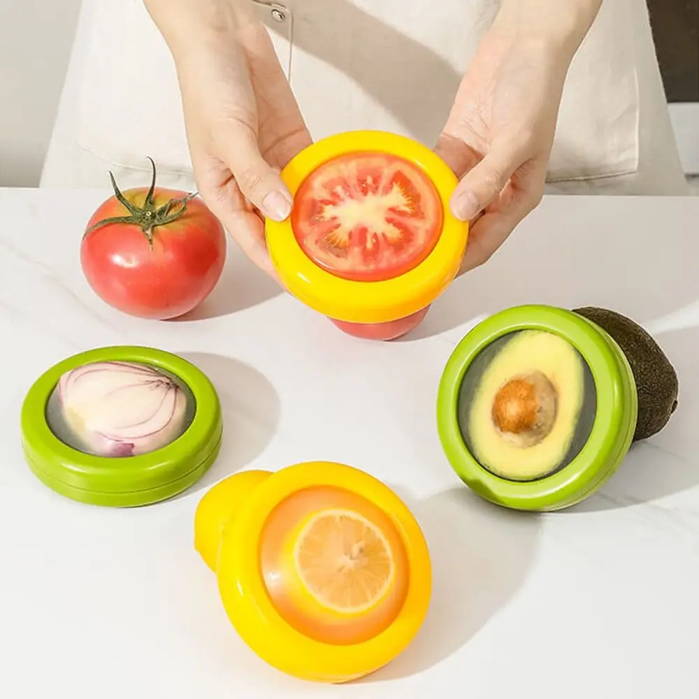 Creative Fruit Fresh Box Transparent Silicone Film Sealed Preservation Box Avocado Lemon Convenient Refrigerator Storage