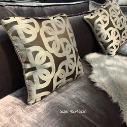 Fashion Modern Geometric Chain Brown Yellow Chain Sofa Chair Designer Home Cushion Cover Decorative Pillow Case 12x20