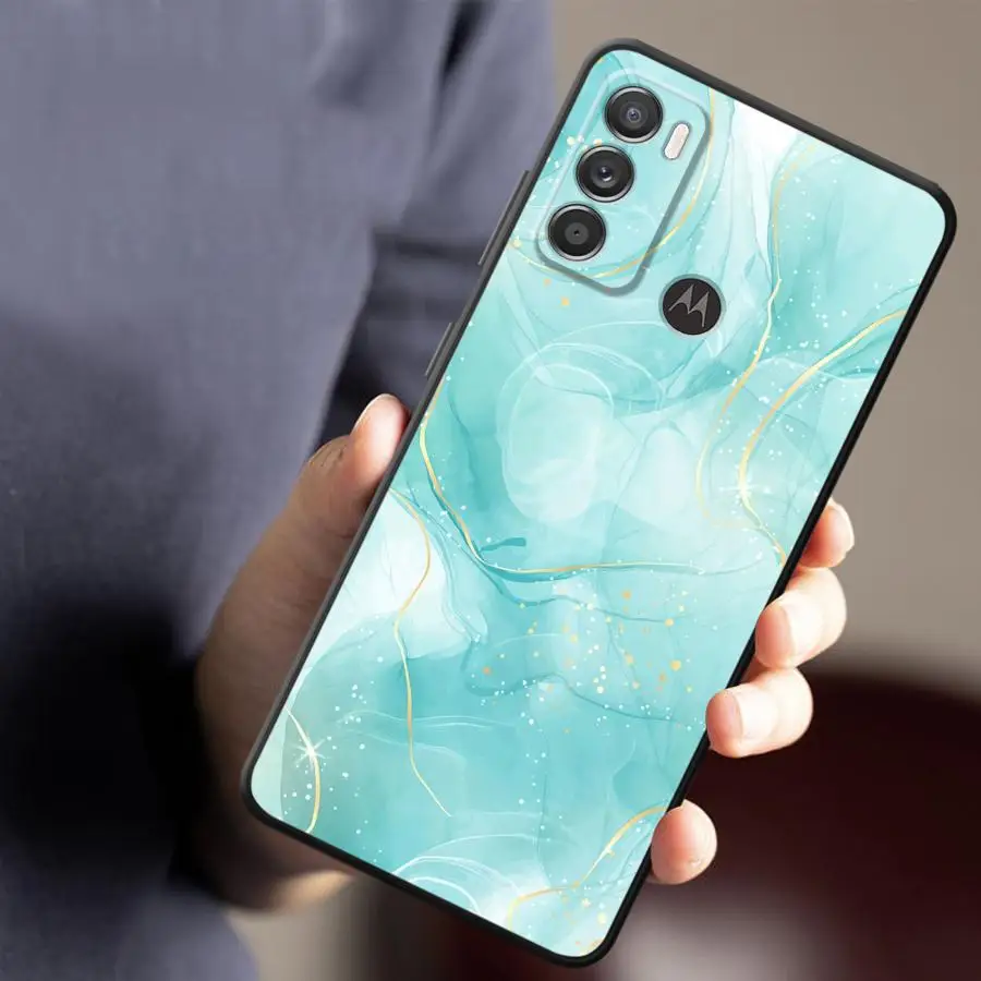 Case for Motorola Moto G52 G53 G30 G22 Edge40 G32 G51 G73 G60s G50 Edge 20 Pro 30 Lite G71 Phone Cover Colored Marble view 3