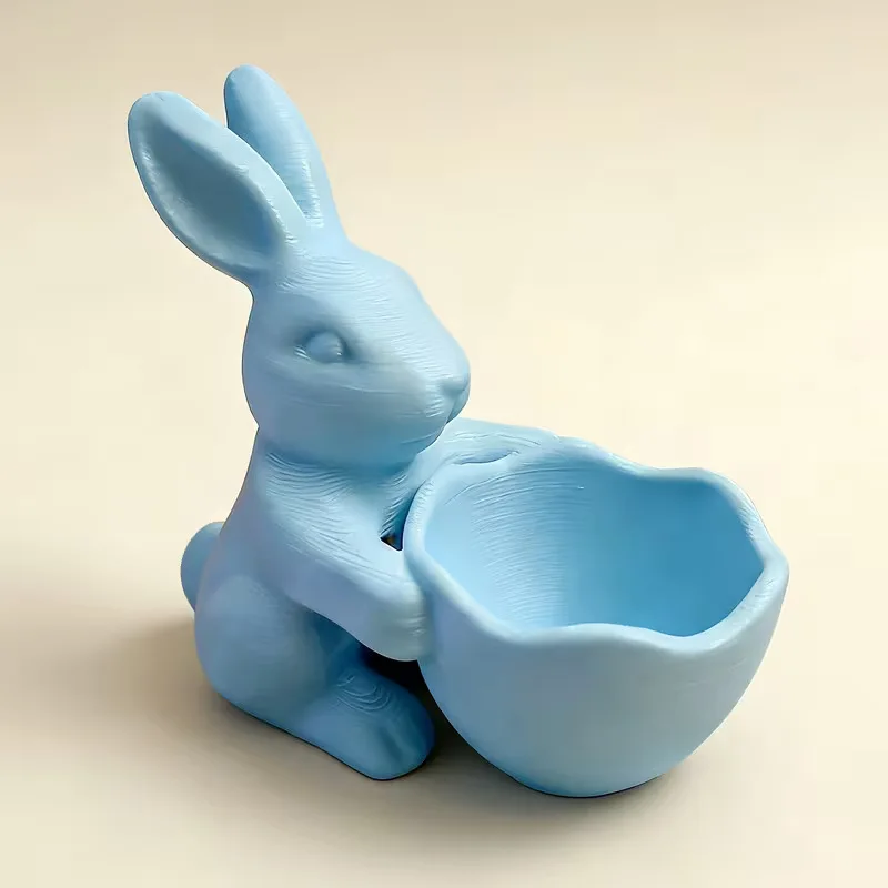 

Nicole Bunny Egg Cup Concrete Silicone Mold Handmade Egg Holder Cement and Plaster Mould DIY Easter Decor Making
