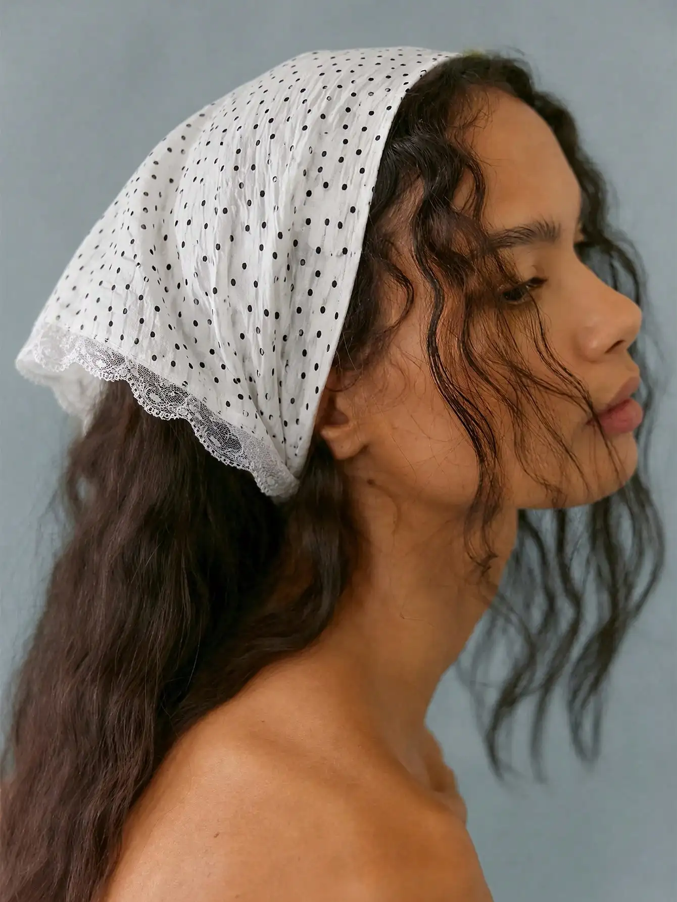 1 PC piece women's embroidered rolled-edge lace flowered patterned polka dot headwrap hairband suitable for daily and vacation u