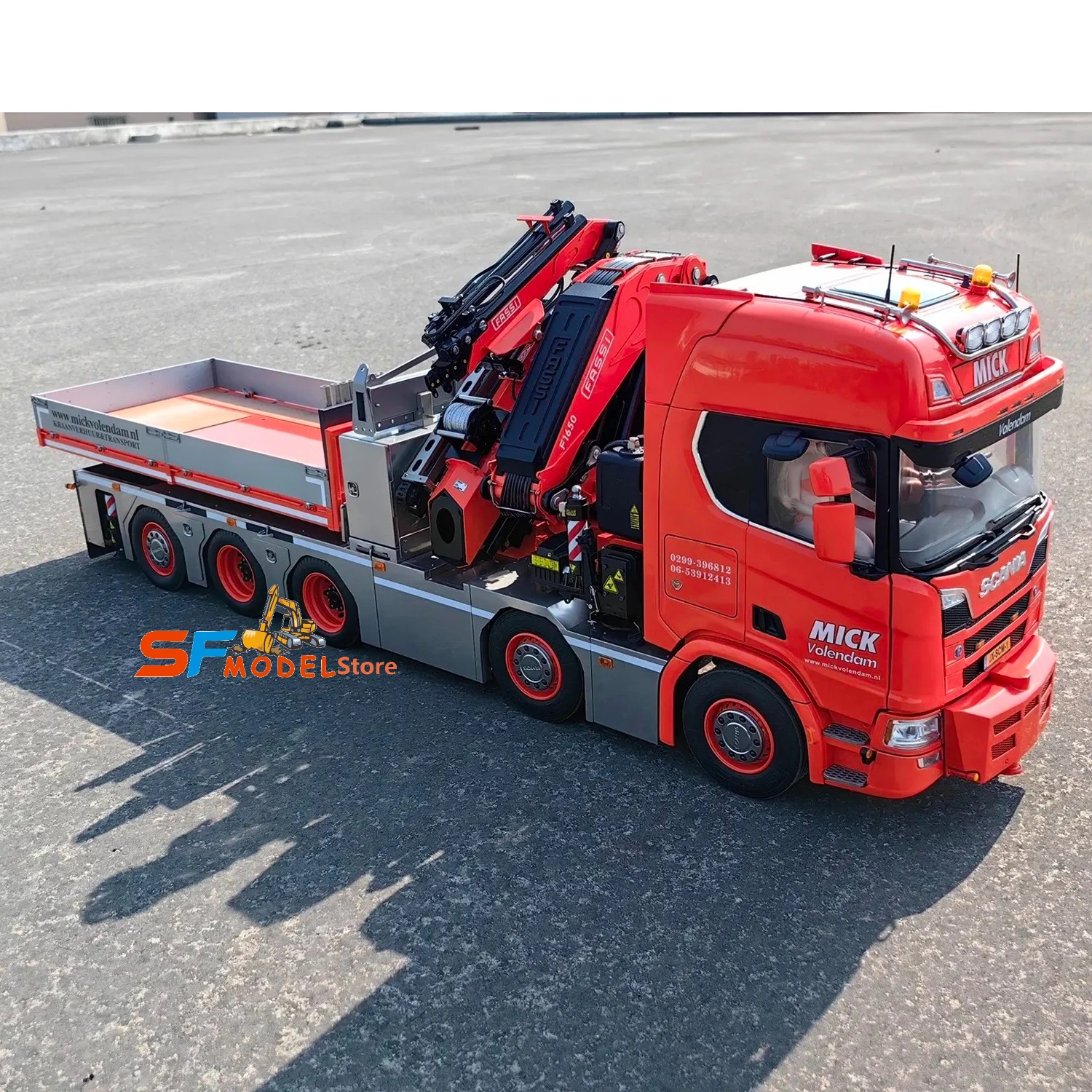 Grúa F1650 10x10 R650 RC camión 1/14, camión grúa hidráulica, modelo de Metal, maquinaria de ingeniería personalizada de alta gama, modelo de coche RC de juguete