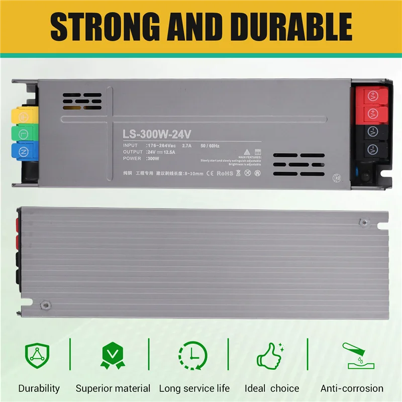 Trasformatore interruttore LED A95G Alimentatore LED Trasformatore di illuminazione Alimentatore driver dimmerabile 24V300w