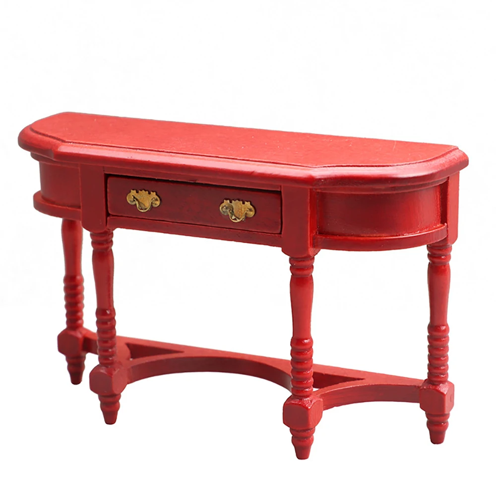1/12 casa de bonecas em miniatura mesa vermelha mini móveis modelo brinquedos para casa de boneca acessórios decoração ob11 bjd