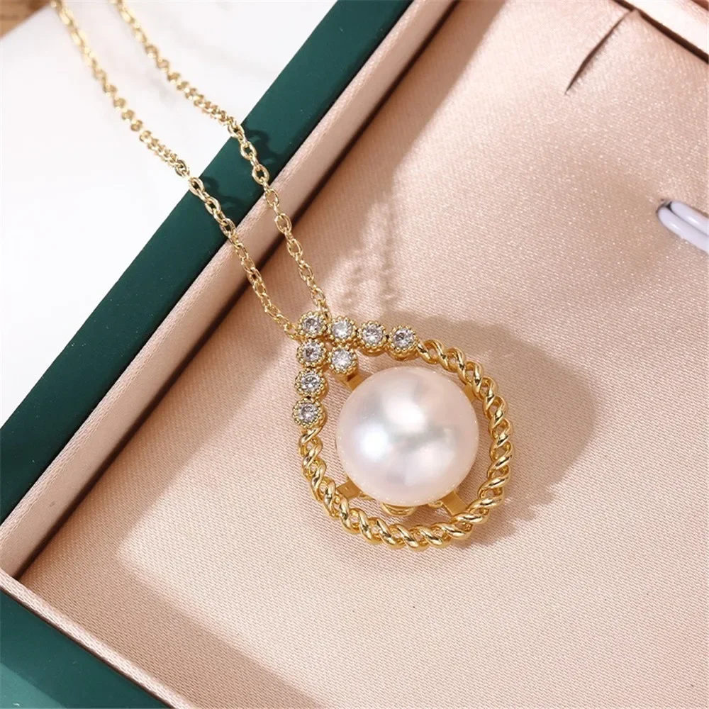 

DIY Gold-Plated Pearl Pendant Setting, Handmade Jewelry Crafting Accessories Jewelry Findings No Pearl No Chain