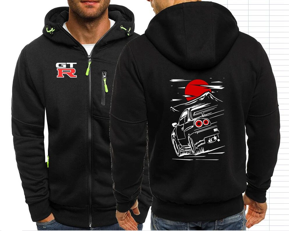 Skyline GTR 34 Haruna Jdm Sport Car Nissans Outwear Streetwear Men Jackets Coats Nissanes Men Hoodies F1 Hooded Sweatshirt  083