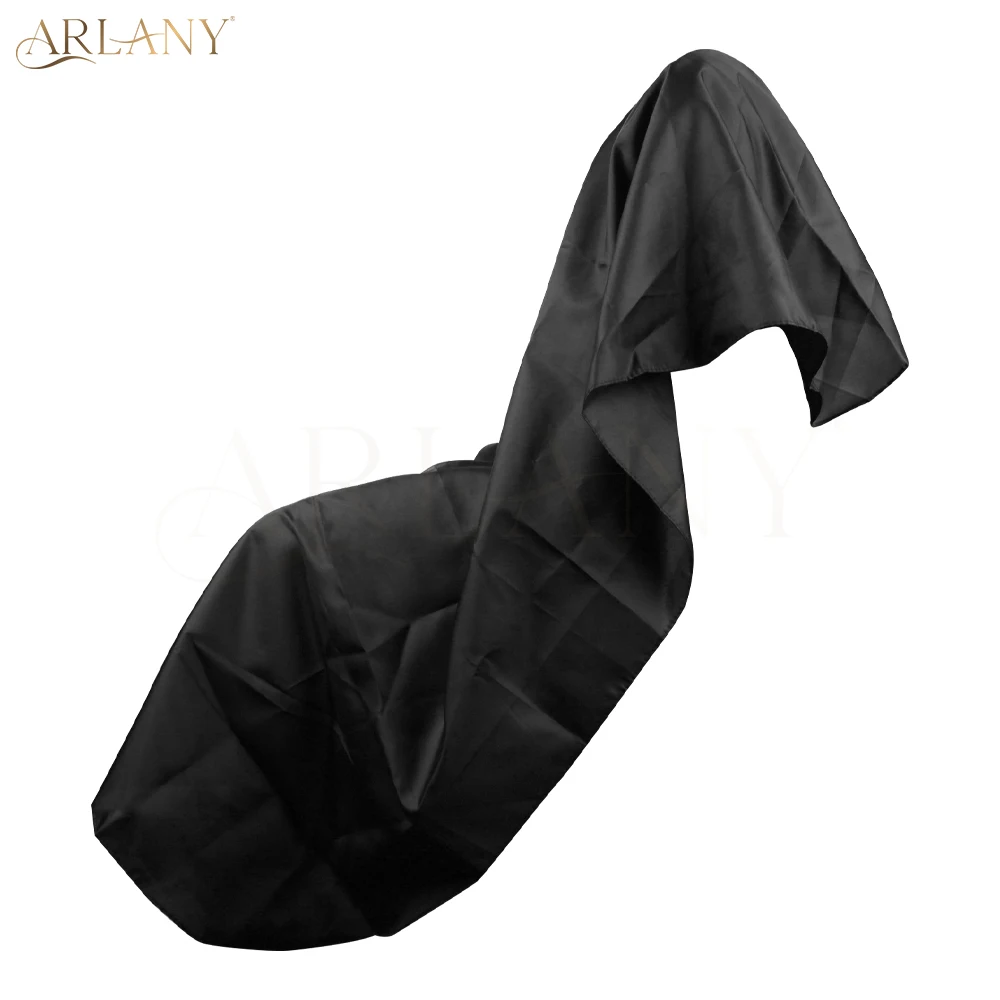 ARLANY-Bata de peluquero impermeable con cierre ajustable, delantal de peluquero, capa de corte de pelo, color negro