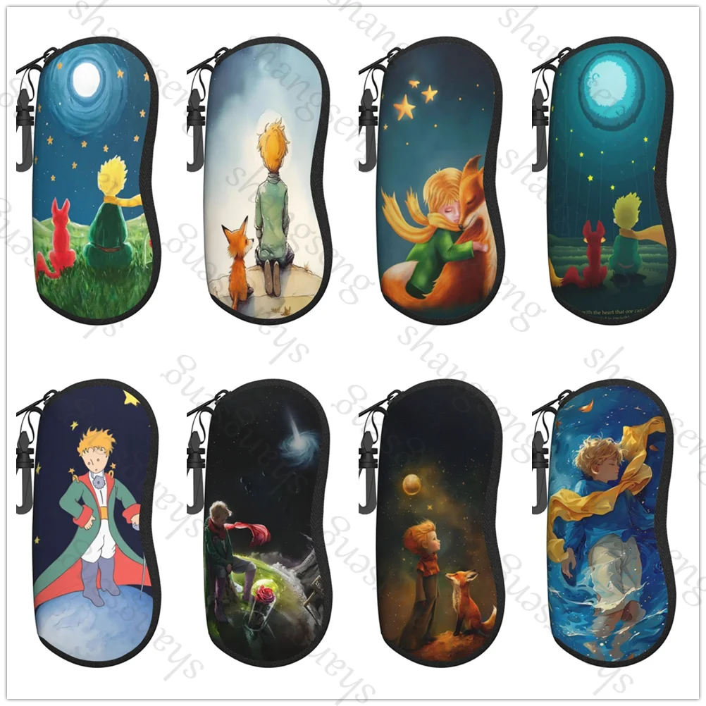 The Little Prince Glasses Case Sunglasses Soft Case Ultra Light Portable Neoprene Zipper Glasses Case Portable zipper soft-shell