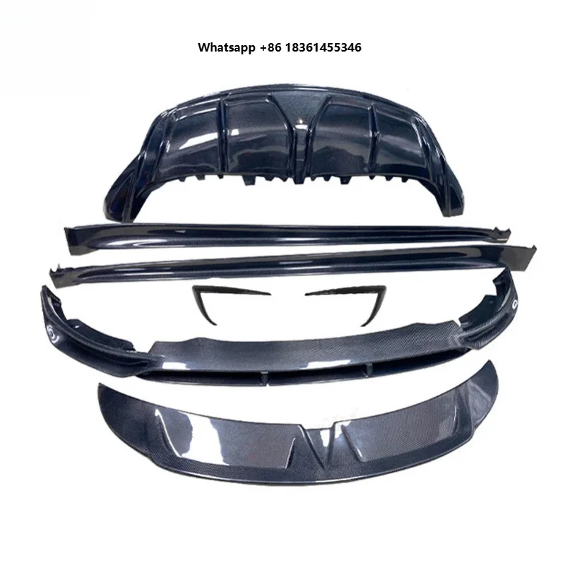 For Y Wet Carbon Fiber Body Kit, CT Style Front Lip With Fog Ducts & Canards, Rear Diffu Durable Premium Car Accessories