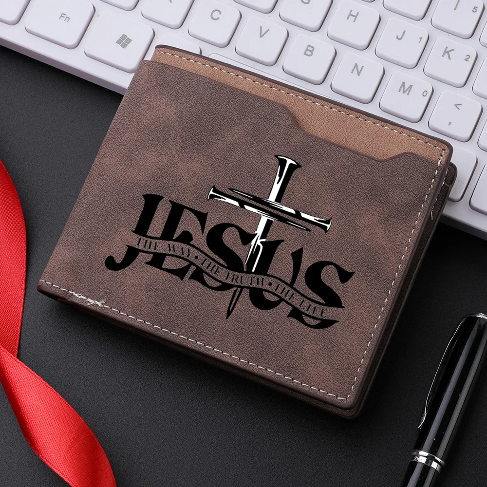 Retro-Geldbörse für Herren mit Buchstabendruck-Design, trendiges Kreditkartenetui, horizontaler Stil, kurze Geldbörse, personalisierte Mode – Detail 3