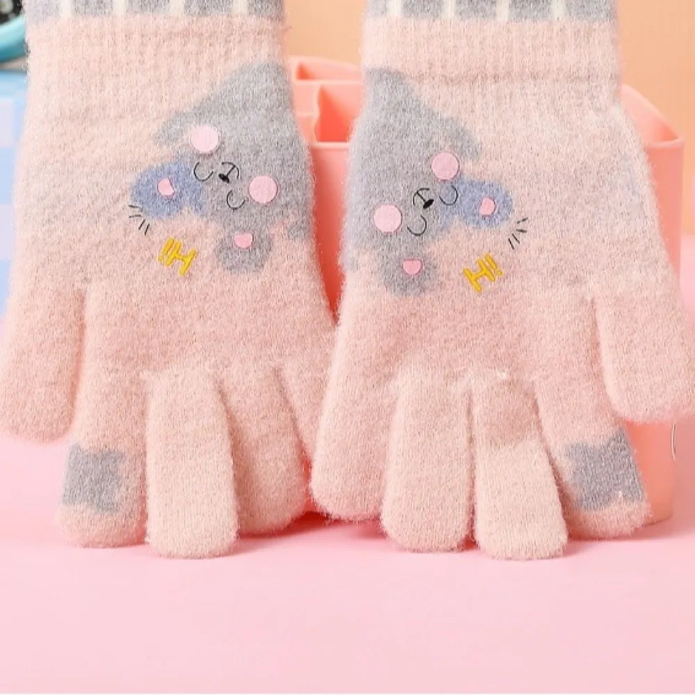 

5-12 Years Old Fashion Warm Winter Gloves Windproof Coldproof Gloves Candy Color Soft Children Mittens Toddler