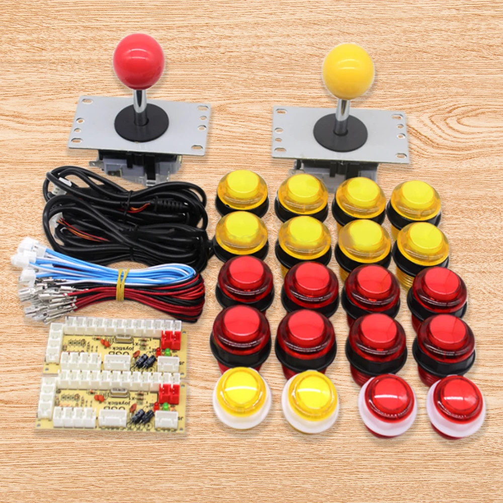 Codificador USB DIY para juegos de PC, Joystick, botones pulsadores iluminados LED para Joystick Arcade, piezas de Kits DIY