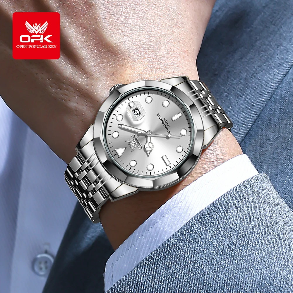 OPK 8170 Watches For Men Classics Fashion Original Quartz Wristwatch Waterproof Luminous Automatic Watch Date Reloj Hombre