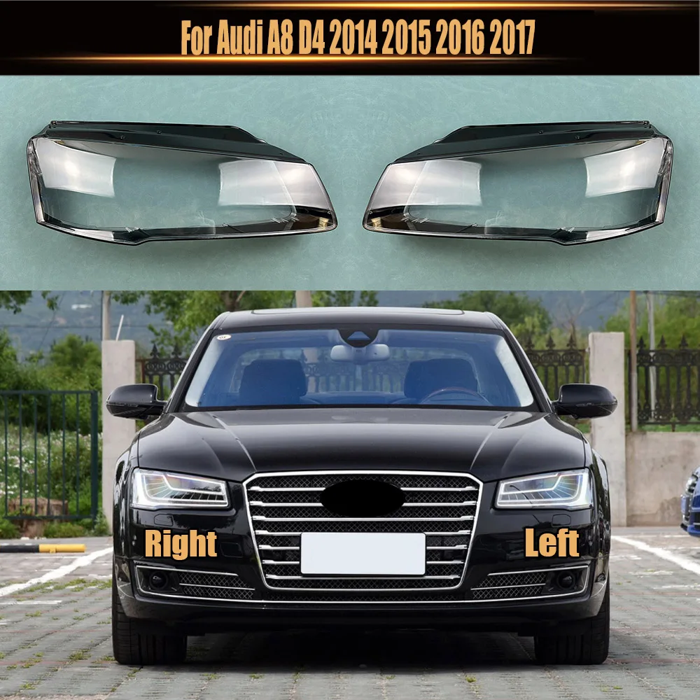 

For Audi A8 D4 2014~2017 Front Headlamp Cover Transparent Lampshades Lamp Shell Masks Headlight Shade Lens Plexiglass