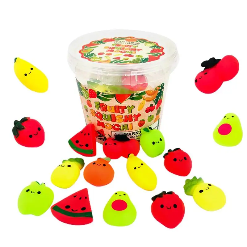 

Fruit Squeeze Toy 16pcs Fidget Stress Toys Cute Sensory Fidget Toy Colorful Balls For Kids Portable Realistic Toys For Girl Boy