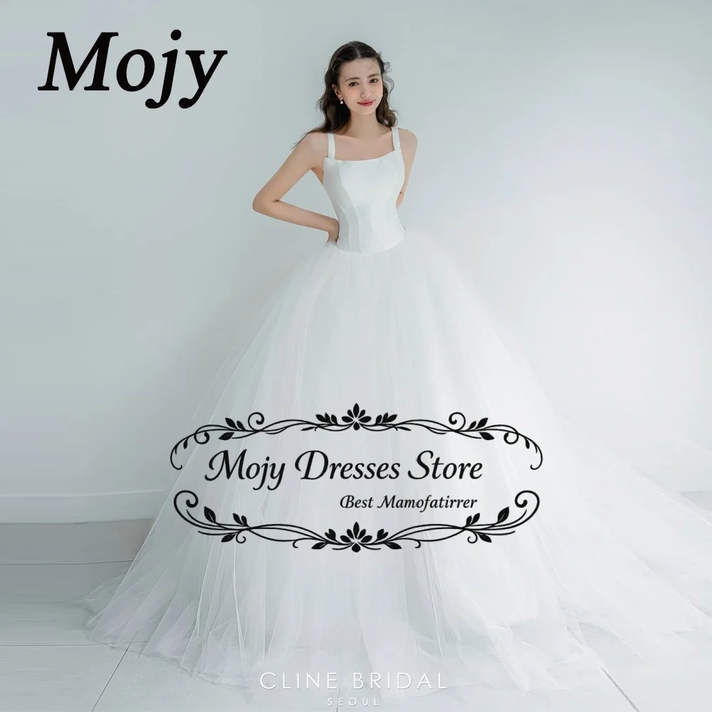 

Элегантное свадебное платье Mojy с квадратным вырезом и А-силуэтом, корейский стиль, для фотосессий, 2026, индивидуальный пошив, плиссированный фатин, корсет