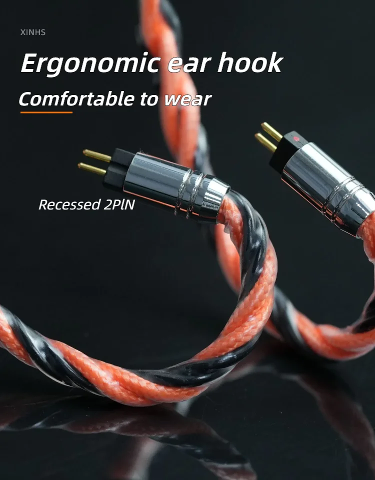 Hs70 fünf element hybrid 7n occ headset hifi upgrade kabel 2pin mmcx hd650 ist geeignet für cklvx d41 bravery f1 akg mk4 iem. – Detail 4