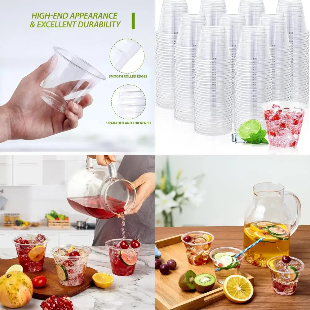 

9 oz Clear Disposable Cups, 1000 Pack, Ideal for Parties, Ceremonies, and Events
