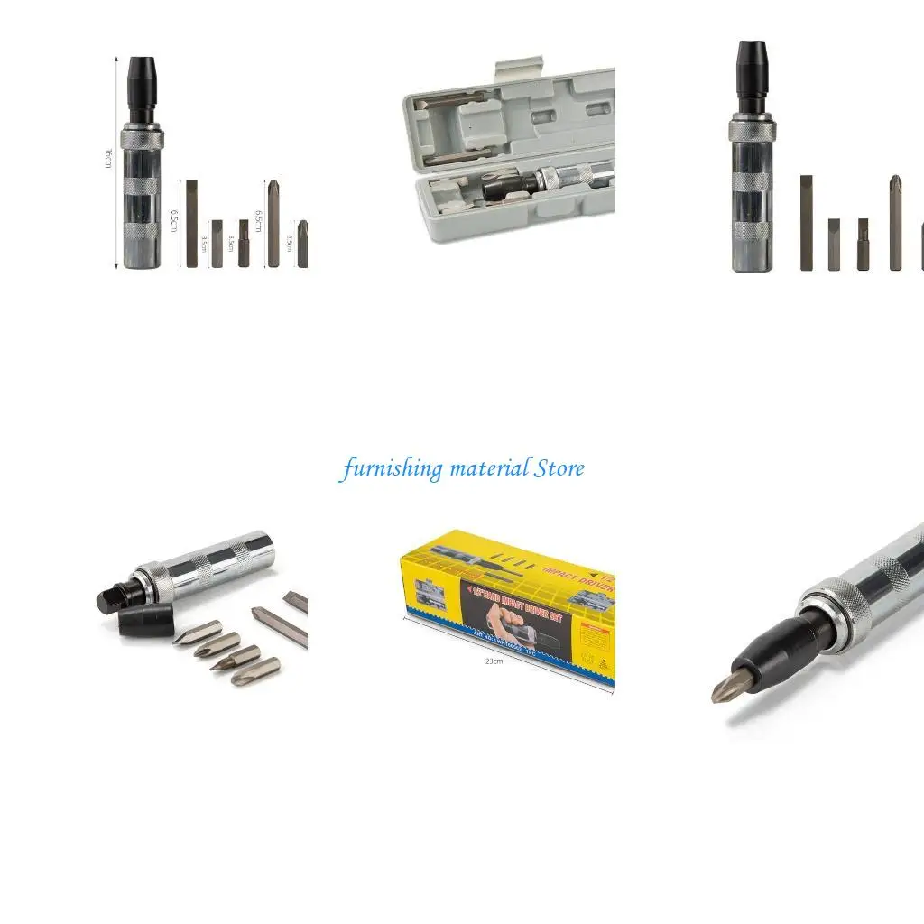 

Y5GD Professional Impact Screw Driver Screwdriver with Flat Bits 7PCS