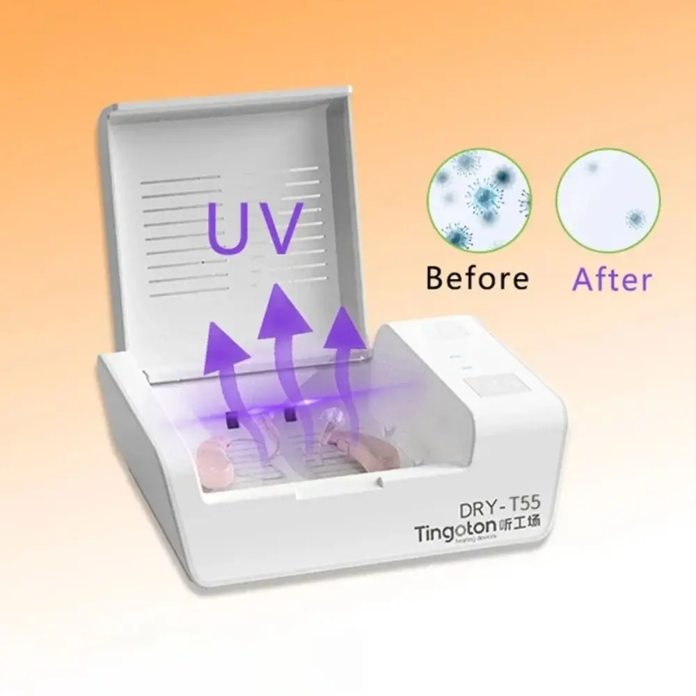 

Removes Sweat T55 Hearing Aids Dryer Removes Moisture UV-C Technology UV-C Ultraviolet Dehumidifier Dryer Function