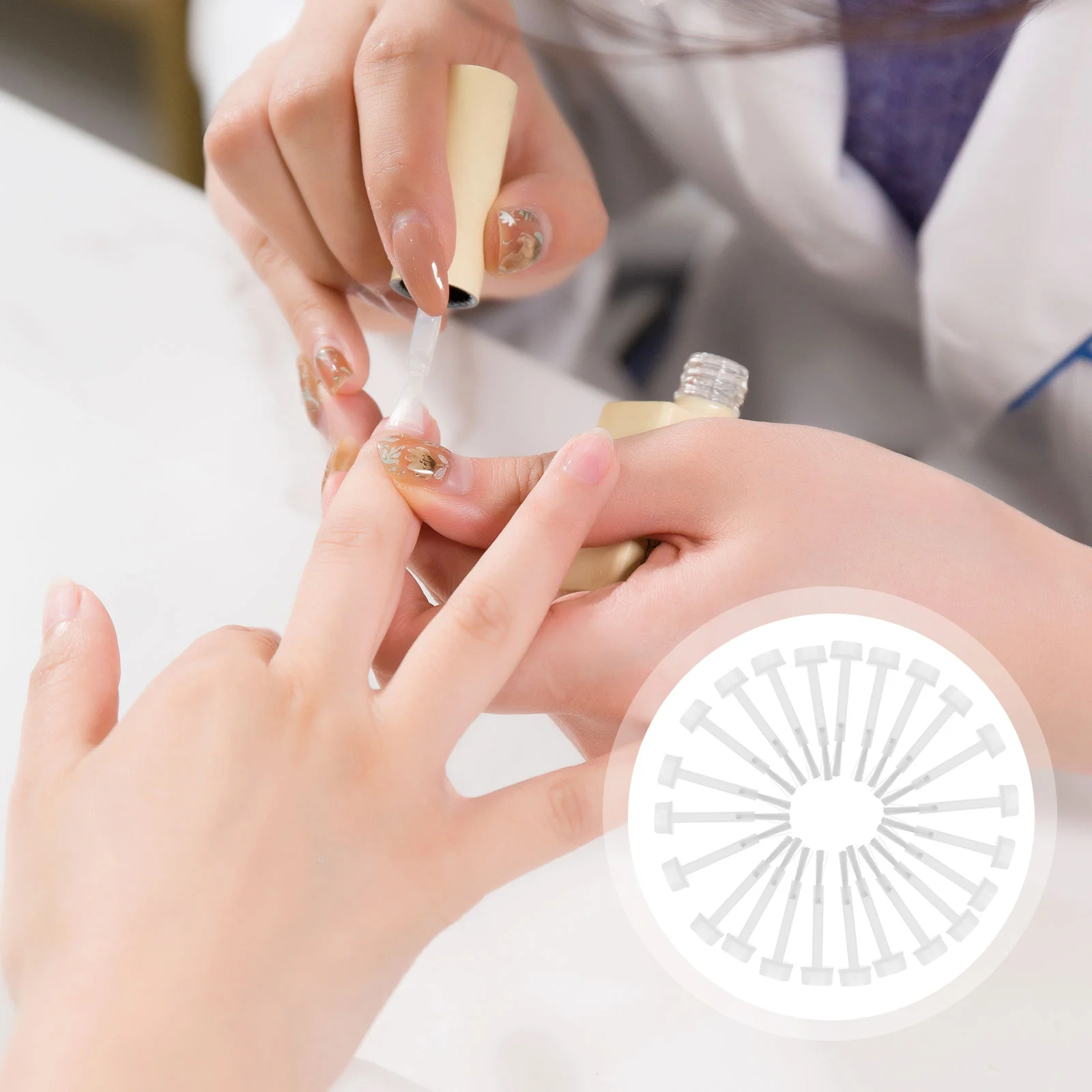 100 قطعة فرشاة طلاء الأظافر استبدال شعيرات ناعمة سهلة تطبيق أداة مانيكير السائل غمس فرش جل فرشاة طلاء الأظافر #3